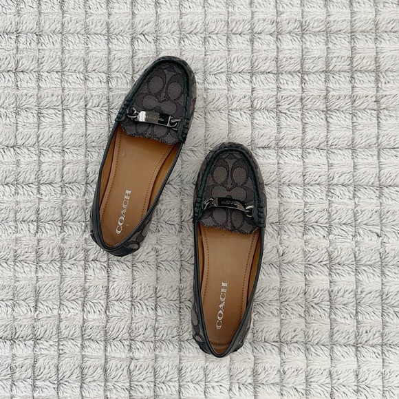 Coach Fredrica Signature Women's Black Loafers - Picture 1 of 4